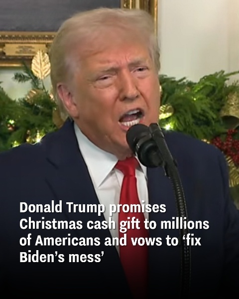 Donald Trump pledges Christmas cash payments for millions of Americans in a wide-ranging speech focused on undoing Biden’s policies