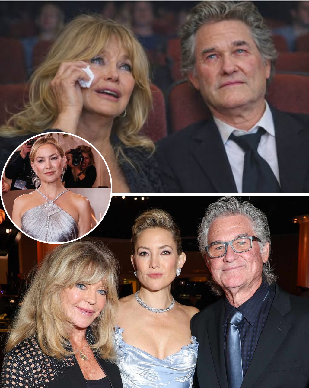 Goldie Hawn and Kurt Russell burst into tears as Kate Hudson began to sing